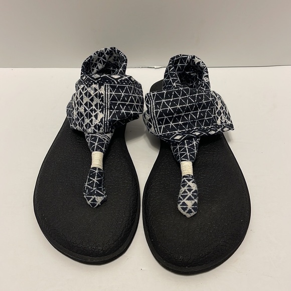 Sanuk Yoga Sling 1094465 Women’s Size 7 Sling 2 Print Black Ojai Folk Sandals - Picture 4 of 9